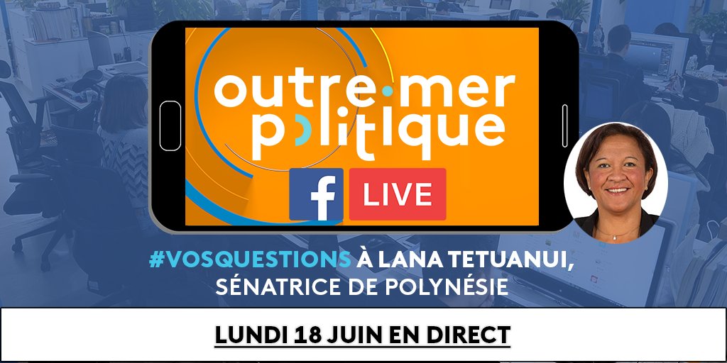 la1ere's tweet photo. 📌La sénatrice de #Polynesie Lana Tetuanui est l'invitée d'#OMPOL ce lundi à 15h en Facebook live sur https://t.co/365c2yrVTy. Posez-lui #VosQuestions !
https://t.co/CkCpFmMPxx https://t.co/ls4o7wwTaA