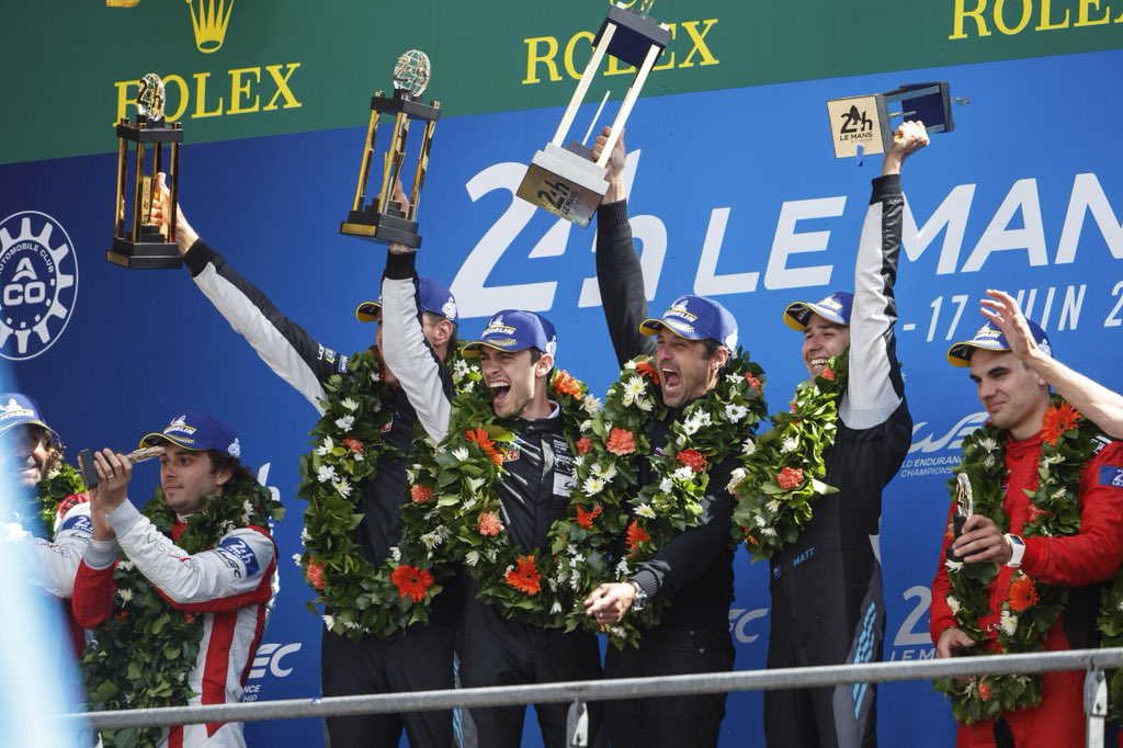 mattcampbell22_'s tweet photo. A day I will never forget!!! @24hoursoflemans Winners ☝🏻🥇🍾🍻🙌🏻 #Speechless Thankyou #ChristianRied, @JAndlauer &amp; @PatrickDempsey @ProtonRacing https://t.co/caJ4vzYp8n