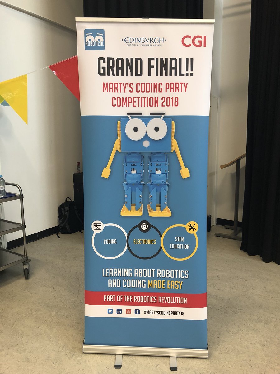 Lally_Wilks's tweet image. It’s finals day of the #martyscodingparty18 - more than 30 schools across Edinburgh entered this @CGI_UKNEWS @Edinburgh_CC @RoboticalLtd competition with six making it through to today. It’s all about #STEM #coding and #artisticimpression - thrilled @MediaMorrison is involved.