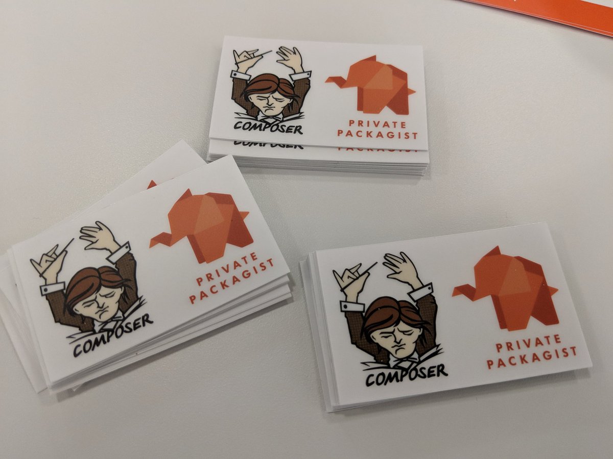 naderman's tweet image. At #MM18DE in Leipzig? Find me to chat #composerphp or Private Packagist and to pick up a sticker!
