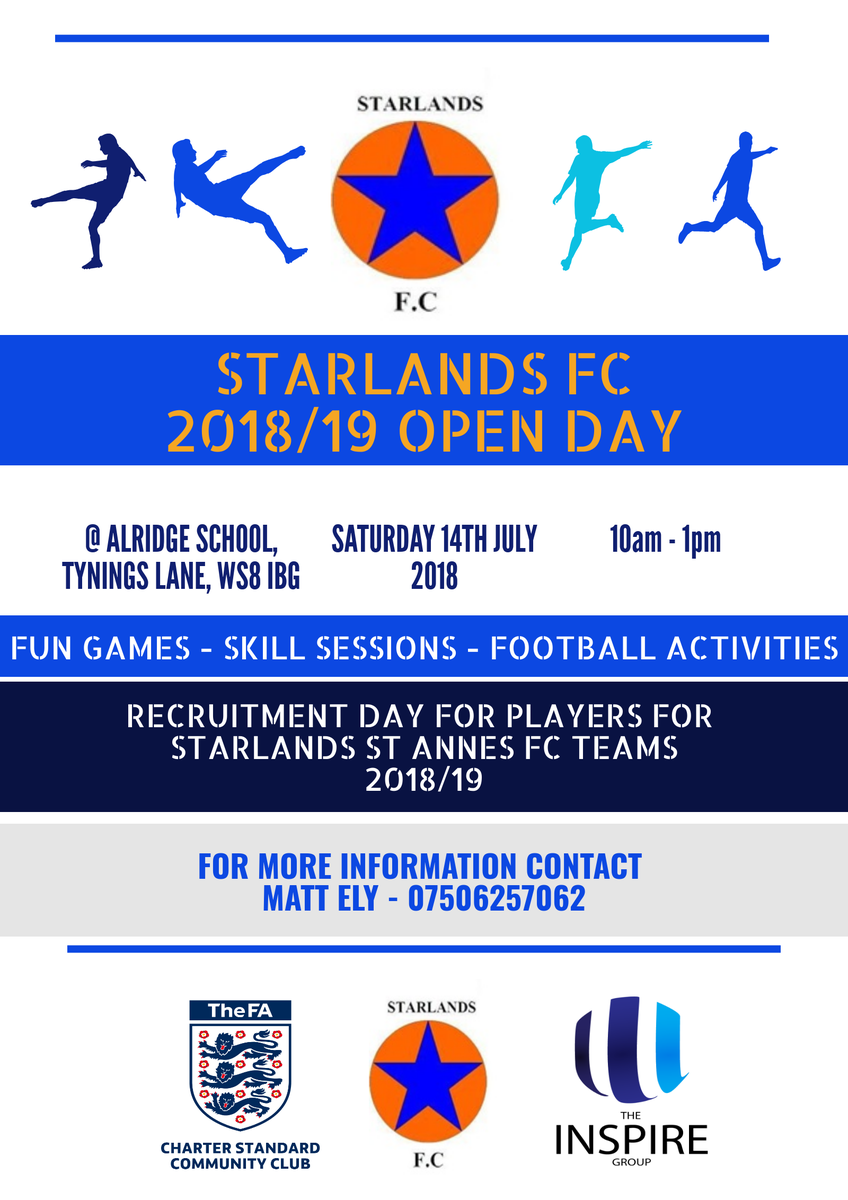 weareinspire's tweet photo. FOOTBALL CLUB OPEN DAY | In partnership with Starlands FC we are running an open day for young footballers | Get in touch for more details and we’re looking forward to seeing you there! #weareinspire #Active2020 #TheStarlandsWay https://t.co/TR5bGTTfdv