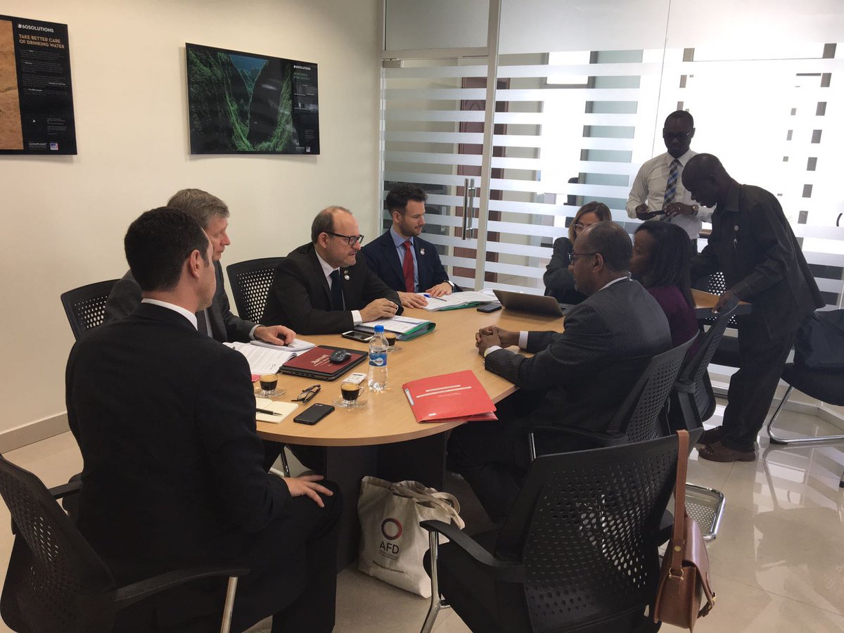 AFD_en's tweet photo. During his visit in #Tanzania today, @RiouxRemy had a meeting with Mr Admassu Tadesse, President of #TDB,  the Eastern and Southern Africa Trade and Development Bank. Together, they investigated new paths of collaboration in the framework of the @IDFC_Network #WorldInCommon https://t.co/AQhNP1HxKI