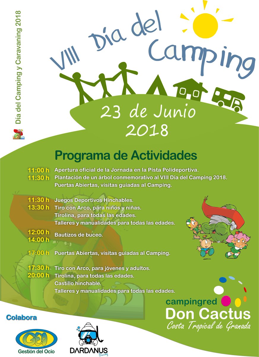 El #camping Don Cactus de la costa tropical de #Granada ha organizado muchas actividades para este sábado en el Día del Camping... ¡Anímate! doncactus.com