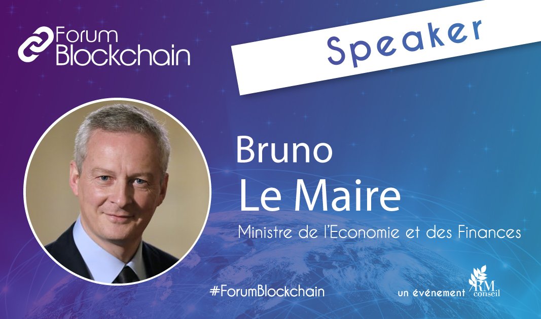 Bruno Le Maire, ministre de l'Economie et des Finances, interviendra le 19 juin au #ForumBlockchain à la <a href="/Maison_Chimie/">Maison de la Chimie</a>. Programme &amp; inscriptions ▶️ bit.ly/2Fp40DP #Blockchain