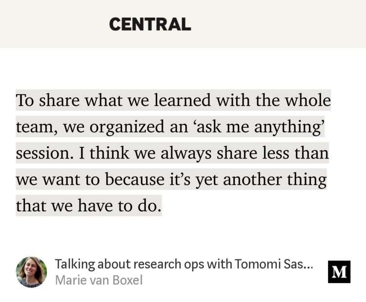 centraldesign's tweet image. "Talking about research ops with Tomomi Sasaki" - Marie van Boxel blog.central.team/talking-about-…