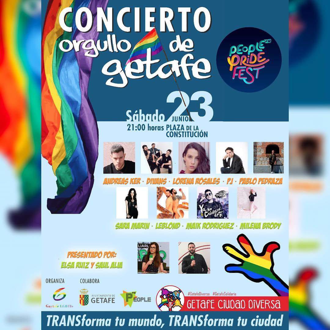 Empezamos la semana!!
🏳️‍🌈Este próximo SÁBADO 23 DE JUNIO a las 21:00 h estaré actuando junto a varios artistas en el #PeoplePrideFest en la Plaza de la Constitución de Getafe de la mano de <a href="/PeopleFm_Spain/">People FM</a> presentado por @Saulalia y <a href="/elsaruizcomica/">Elsa Ruiz</a>🏳️‍🌈
¡Os esperamos! 🎉🎉🎉