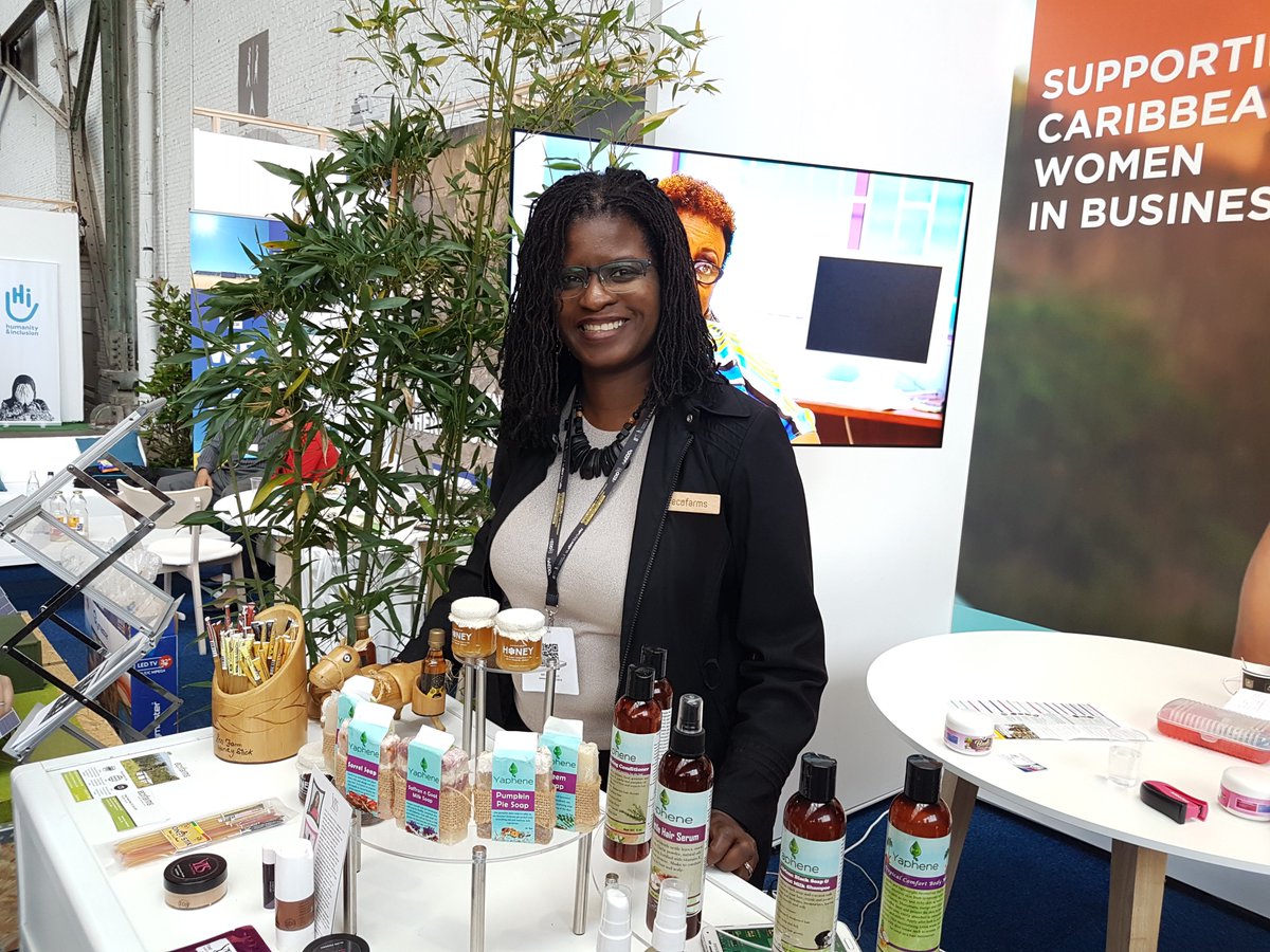 MonteithSheila's tweet photo. Thanks to #EDD18, Caribbean women entrepreneurs Grace Foster-Reid of Ecofarms Jamaica, and Anastasha Elliott of St. Kitts &amp; Nevis - Yaphene brand, showcase their products and the support of @WExport. 
#womeninbusiness
#womenaddingvalue
@pchcaribxport https://t.co/In62VW2hEV