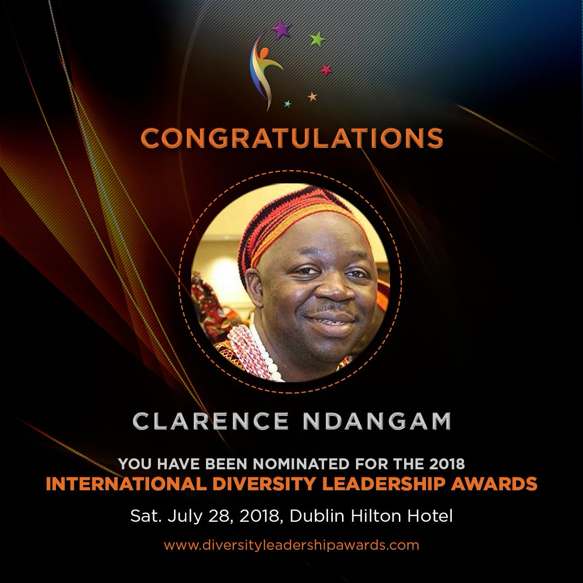 procolourful's tweet photo. Congratulations @Clarencendan! @IDivLeadAwards recognizes outstanding individuals who have demonstrated a willingness to support policies or values that advance diversity, inclusion and the well-being of all people. Thank you for your leadership. See you in Dublin July 28. https://t.co/1zHIVoJxGi