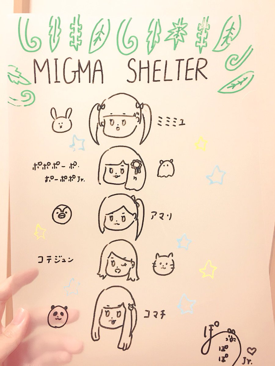 Migma Shelter公式 V Twitter メンバー手作りグッズ ポポのイラストクリアファイル 1 000 ミミミユのイラストトートバッグ 2 000 こちらのグッズを明日の終演後物販にて販売致します 1会計に1つとなります