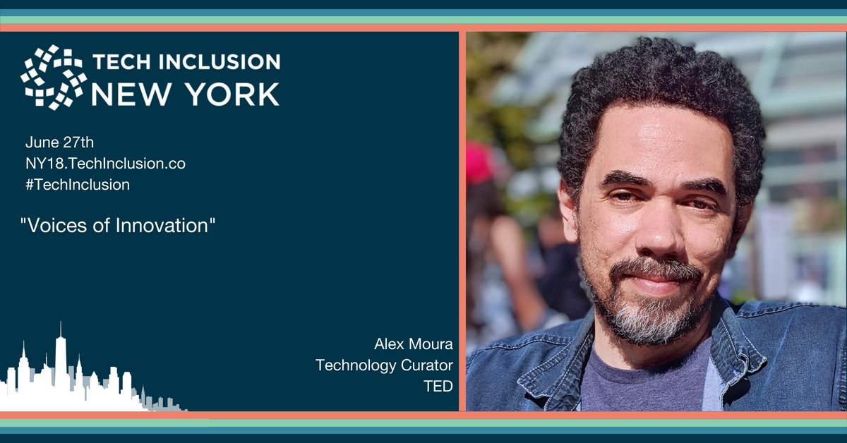 socialwayne's tweet photo. Happy to have Alex Moura @alexnautilus, Technology Curator At TED @TEDTalks , speaks at #TechInclusion New York on June 27th. Join us: https://t.co/w4eym7Hf6m https://t.co/mU3urt1sN0