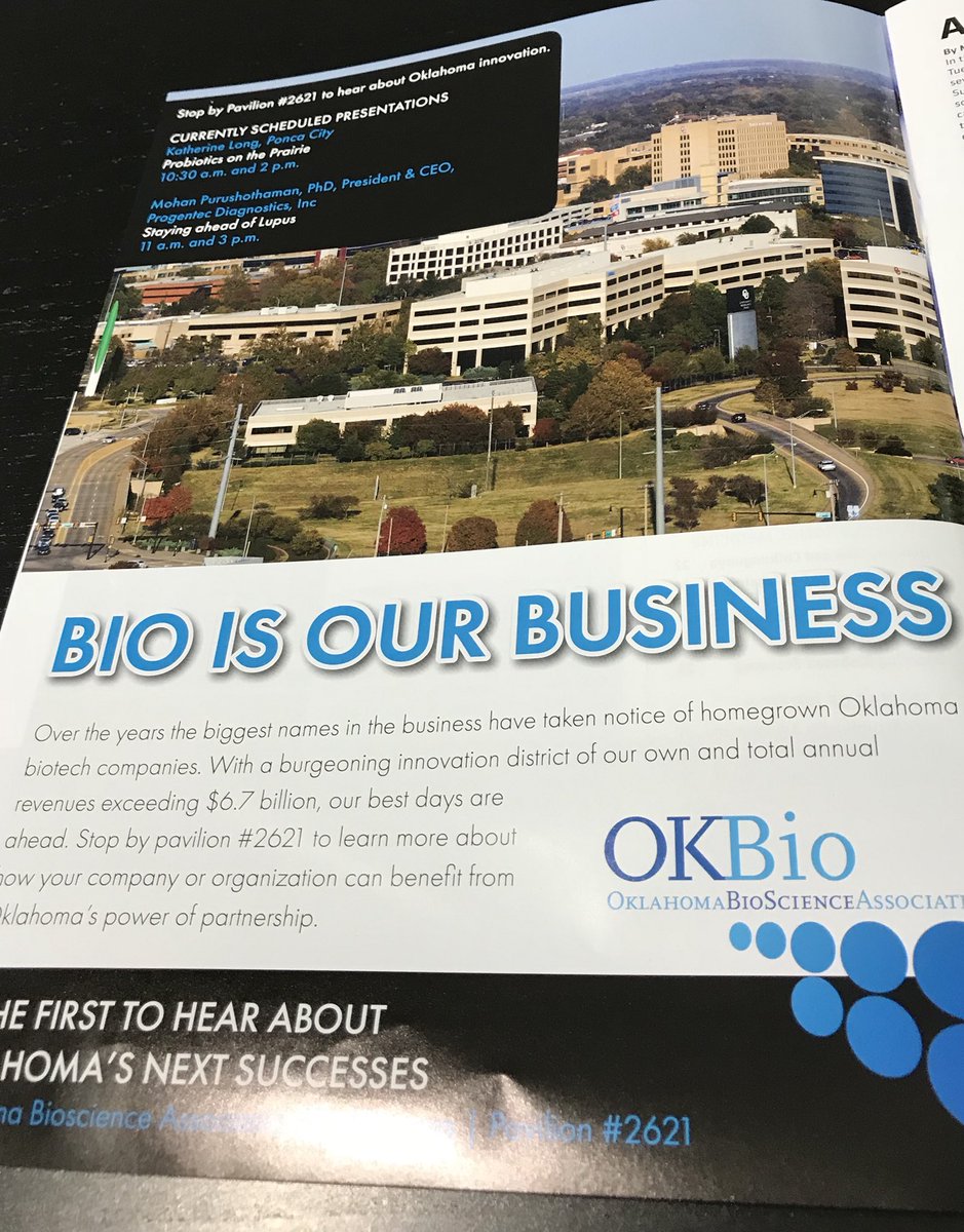OKBio's tweet photo. #okbio has a great presence In today’s BIO Buzz Daily magazine here at #bio2018. https://t.co/dSbNQj8Usx