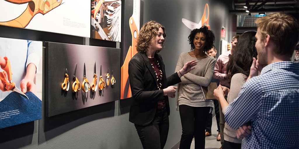 UWBusiness's tweet photo. Instantly recognizable from the signature orange handles, @FiskarsAmericas makes an iconic pair of scissors.
But the global brand has other offerings as well—making it an ideal spot for @WisconsinMBA students to hone their new product development skills: https://t.co/OkDSSb6mnB https://t.co/8ELnDpZihX
