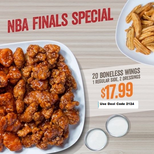 Get 20 Boneless Wings 1 Reg Side And 2 Ranch For 17 99 Order At Http Wingzone Com Click Wz Deals Or Combo Zone Enter Code 2124 To Redeem