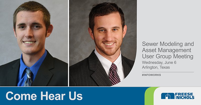 FreeseNichols's tweet image. Join Stephen Johnson and Cullen Carlson at 11:30 a.m. as they cover #Infoworks  ICM Calibration Methods and I/I Comparison Alternatives. Ask our team how we can serve you in #AssetManagement and Water/Wastewater Modeling