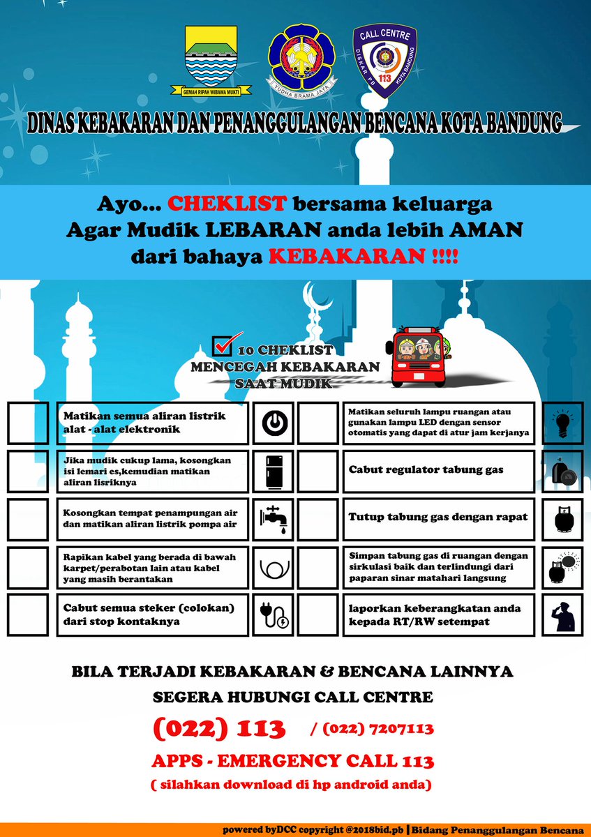 Para wargi bandung, sudah mulai ada yang mudik?
Agar mudik anda aman di ingat ini ya 😊. 
@diskar_bdg @HumasBdg @BDG_CommandCtr 
<a href="/infobdg/">BANDUNG ᮘᮔ᮪ᮓᮥᮀ</a> <a href="/sekitarbandung_/">sekitarBANDUNGcom</a> <a href="/PRFMnews/">Radio PRFM</a>