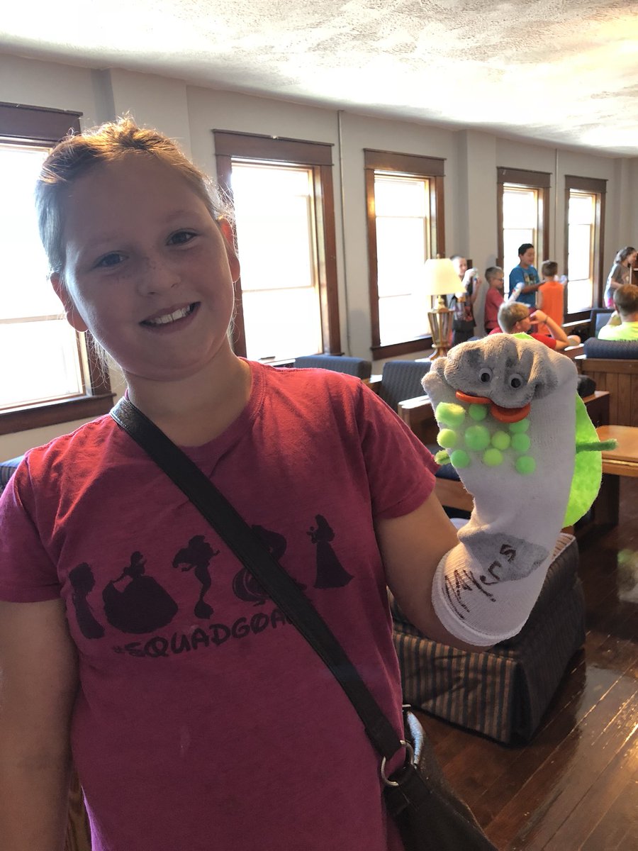 LadogaCanners's tweet photo. #CannerCamp sock puppet plays were very creative. “A Lesko Family Vacation” was pretty comical! #Canners #ForLadoga 💚💛 https://t.co/8Bh2yKVlNP