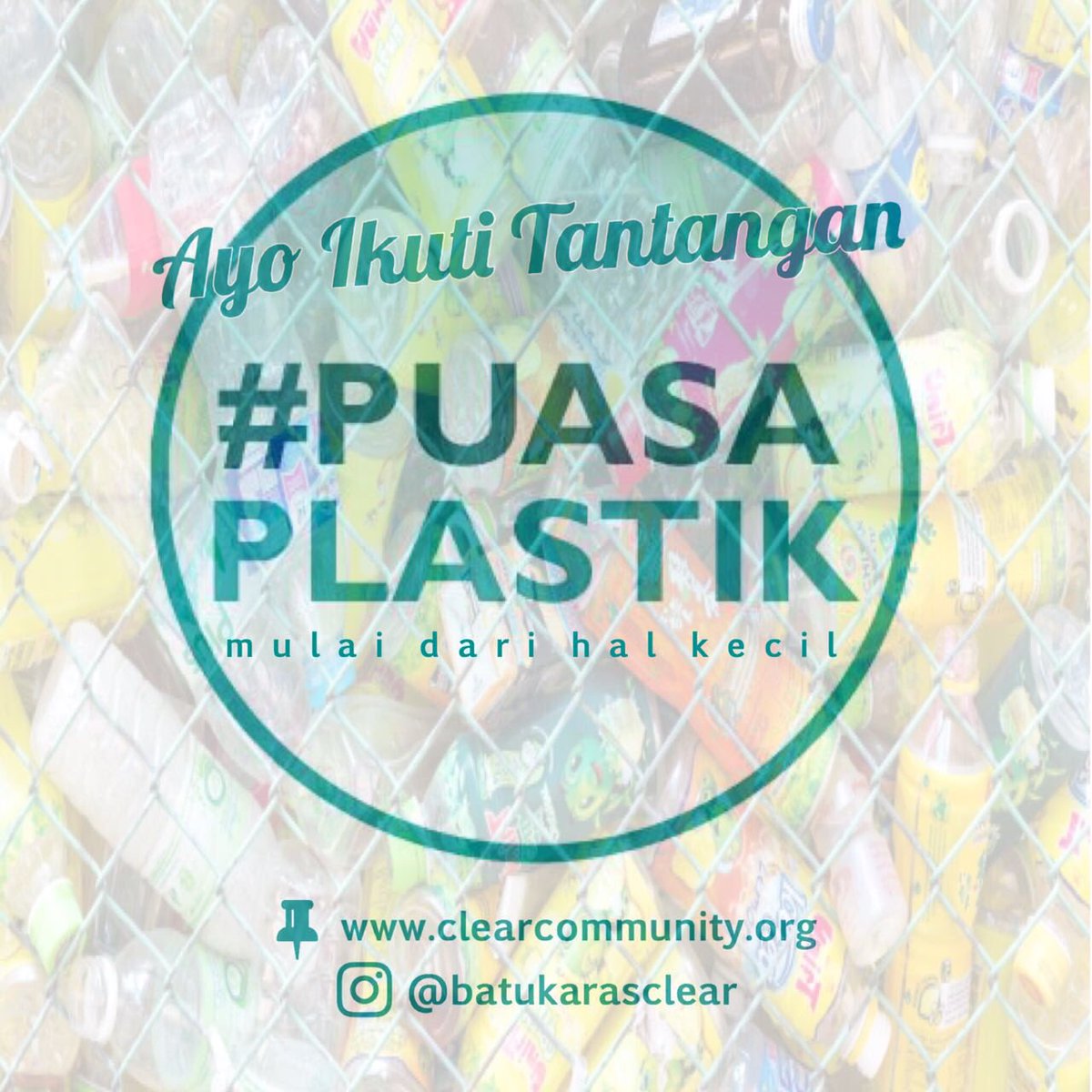 clear_community's tweet photo. @HugoSAS @UNEnvironment @surfnavarro @ChristianSurfer @Helenglovergb @kristianteleki @UNEP_EU @jchpress @sascampaigns @SkyOceanRescue Our #puasaplastik (fasting from plastic) challenge is getting people in Indonesia to show how they will avoid single-use plastic during Ramadan! Pass it on!
https://t.co/8H4jhnYoK9 (English at bottom of post)
#ramadanplasticfast #beatplasticpollution #tackletheplastic https://t.co/5kJ7LrQNWa