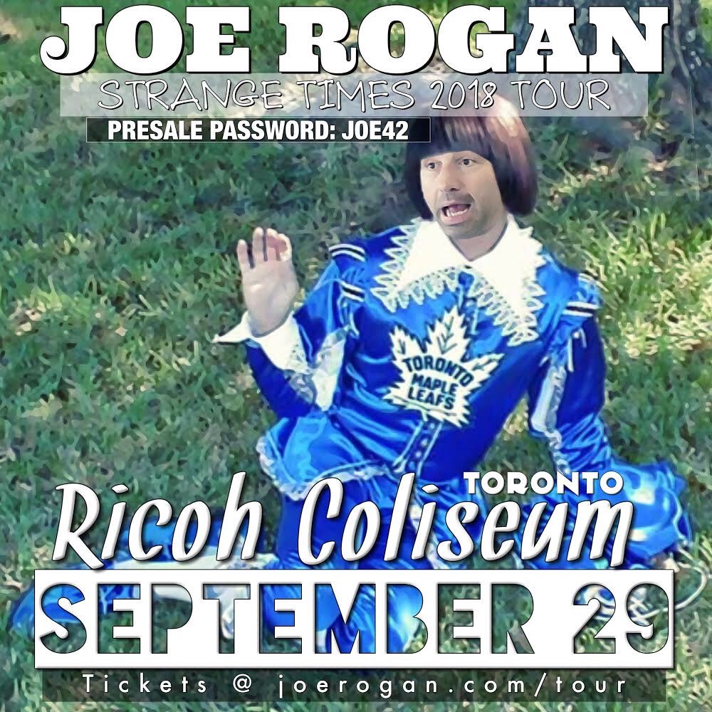 joerogan's tweet photo. Toronto! I’m at The Ricoh Coliseum September 29th! Pre-sale tickets are available right now, code is: JOE42
https://t.co/w2PHefjOuc https://t.co/hRMHfg0SVq