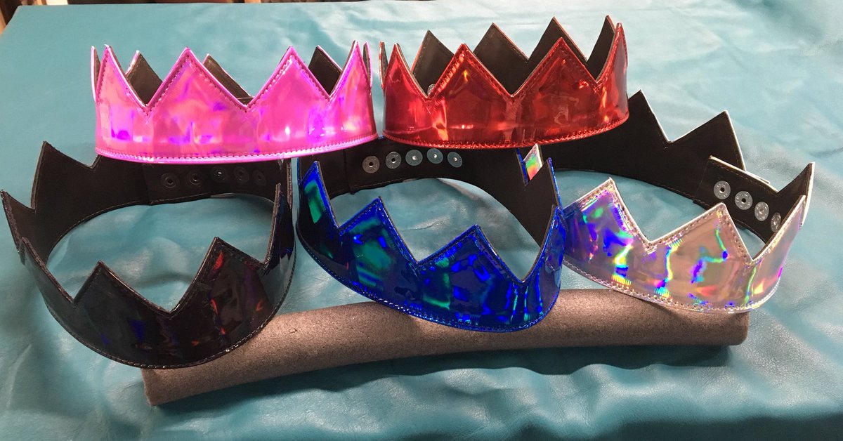 Made some holographic crowns for <a href="/MensRoomChicago/">Men's Room Chicago</a> that should be at the store Friday 6/8.