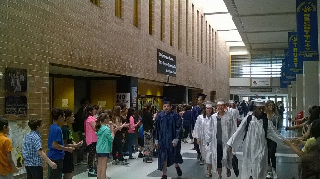So proud of our Seniors, Mr. Bauer and Mr. Slavin for making this Senior Walk at the middle school happen!#uppermerionrules