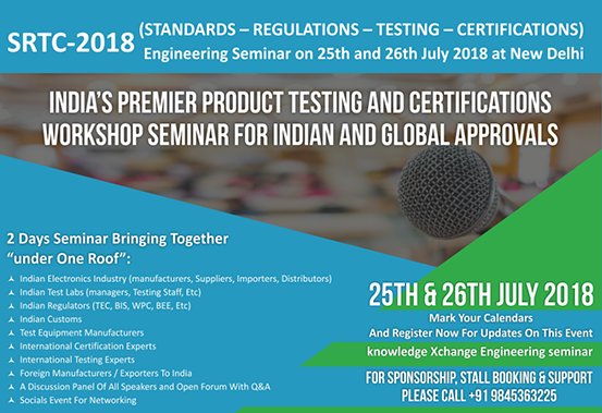 ACBcert's tweet photo. India’s premier Product Testing & Certification Workshops
for Indian & Global Approvals will be held in Bangalore on July 23rd
& New Delhi on July 25th & 26th #IWCC #SRTC #WirelessWorkshop #LGWorkshop, #5GWorkshop, #IoTWorkshop, #EMIWorkshop #EMCWorkshop https://t.co/rVrXFVHFEK https://t.co/PSsBNMASbJ