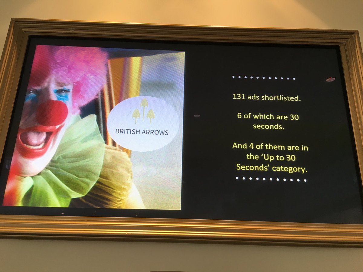 rshotton's tweet photo. One reason for the appeal of 60” ads in agencies? Stu Outhwaite-Noel points out only 3% of Cannes winners are 30”s

Via ⁦@Thinkboxtv⁩ https://t.co/y858T97qwO
