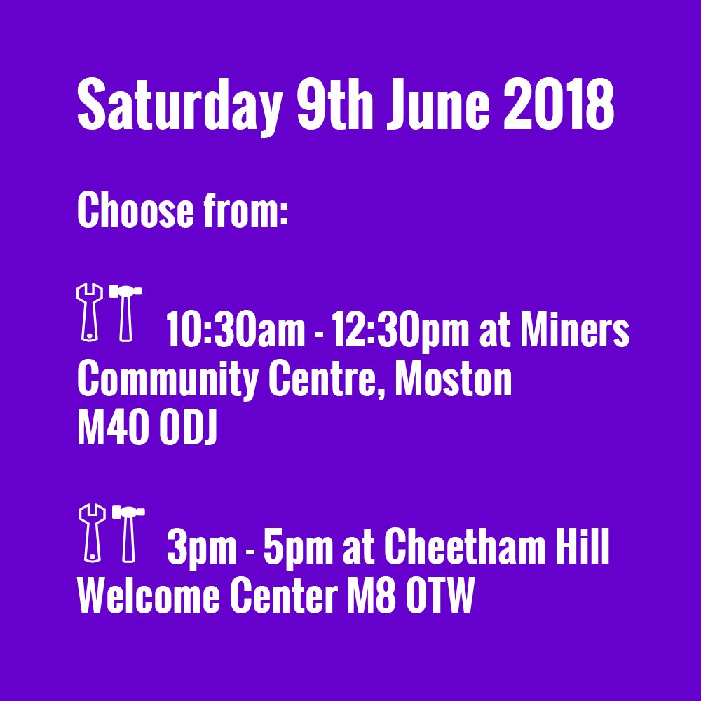 StitchedUpCoop's tweet photo. WORKSHOPS // Ever fancied setting up your own Repair Cafe? 🛠️
Come along to our FREE workshops this Saturday to find out how!
Join us in #CheethamHill or #Moston
Details &amp; RSVP via our website
👉 https://t.co/GlYnIjlgIO
#repaircafe #McrRepairCafe #communitytraining pls RT https://t.co/7rxNHIXBuQ