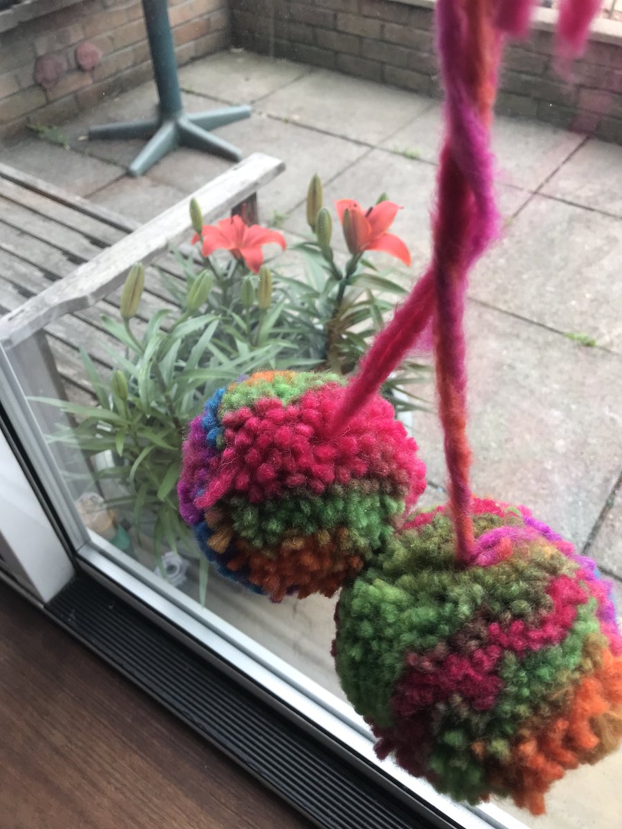 MundayLynette's tweet photo. @The_Debs_Effect @allofusinmind @swypftOT #soft&fluffy. Made Pom poms and lilies just flowering. #feellinggood and heading for holiday today. Whoop whoop https://t.co/98QlkE1PGC