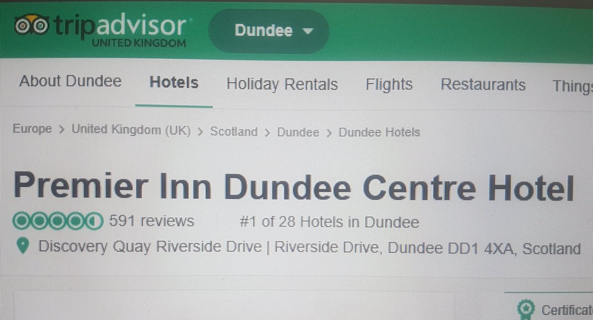 Excited to see we are #1 on Trip Advisor for Dundee Hotels!!! <a href="/CatherineSmi2/">Catherine smith</a> <a href="/SDEBDD/">simon ewins</a> <a href="/AndyFr4ncis/">AndyFr4ncis</a> <a href="/NorthScotlandPI/">North Scotland Area</a> #northernhospitality