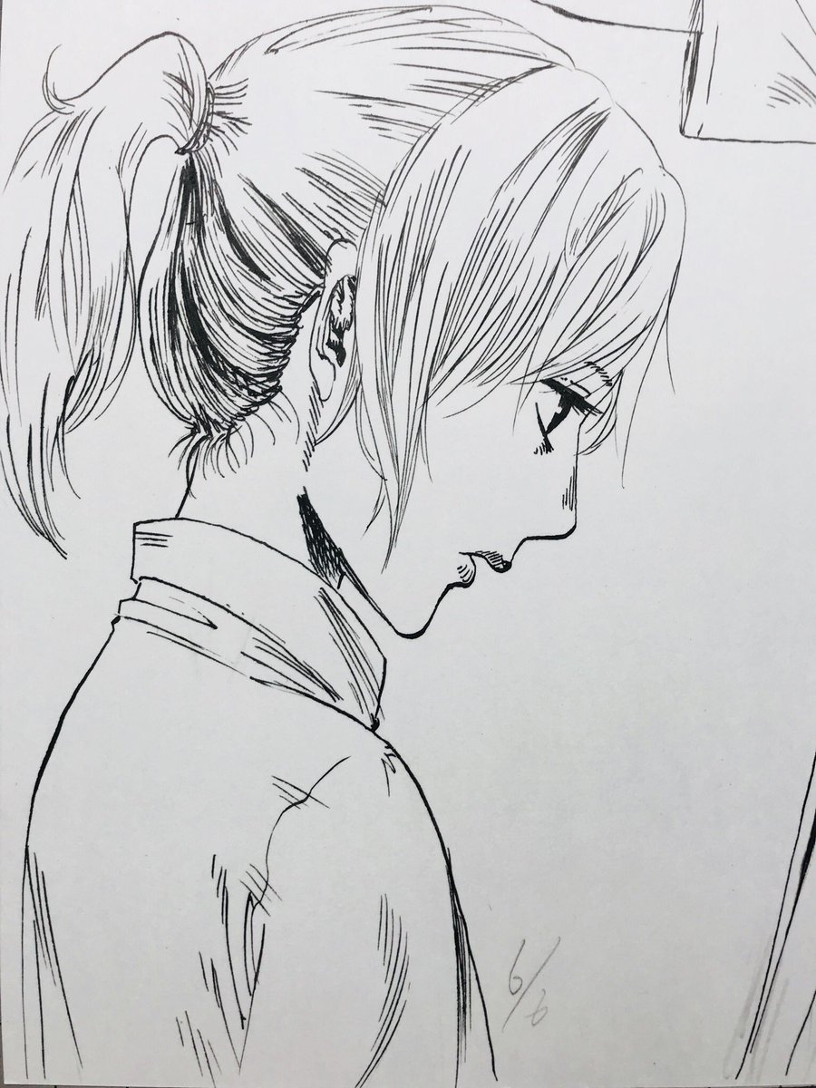 横顔の書き方わからんくなってきた アバーの漫画