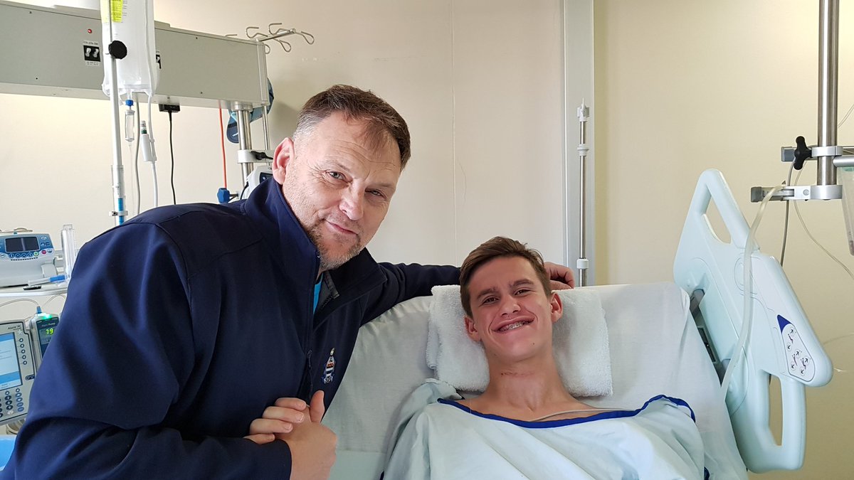 steve_hofmeyr's tweet photo. Just to put my own woes into perspective, I visited Koben Hofmeyr in the same hospital. His is a severe rugby injury, but his smile inspired me. Sterk aan, jong man! https://t.co/U3t3gh18W9