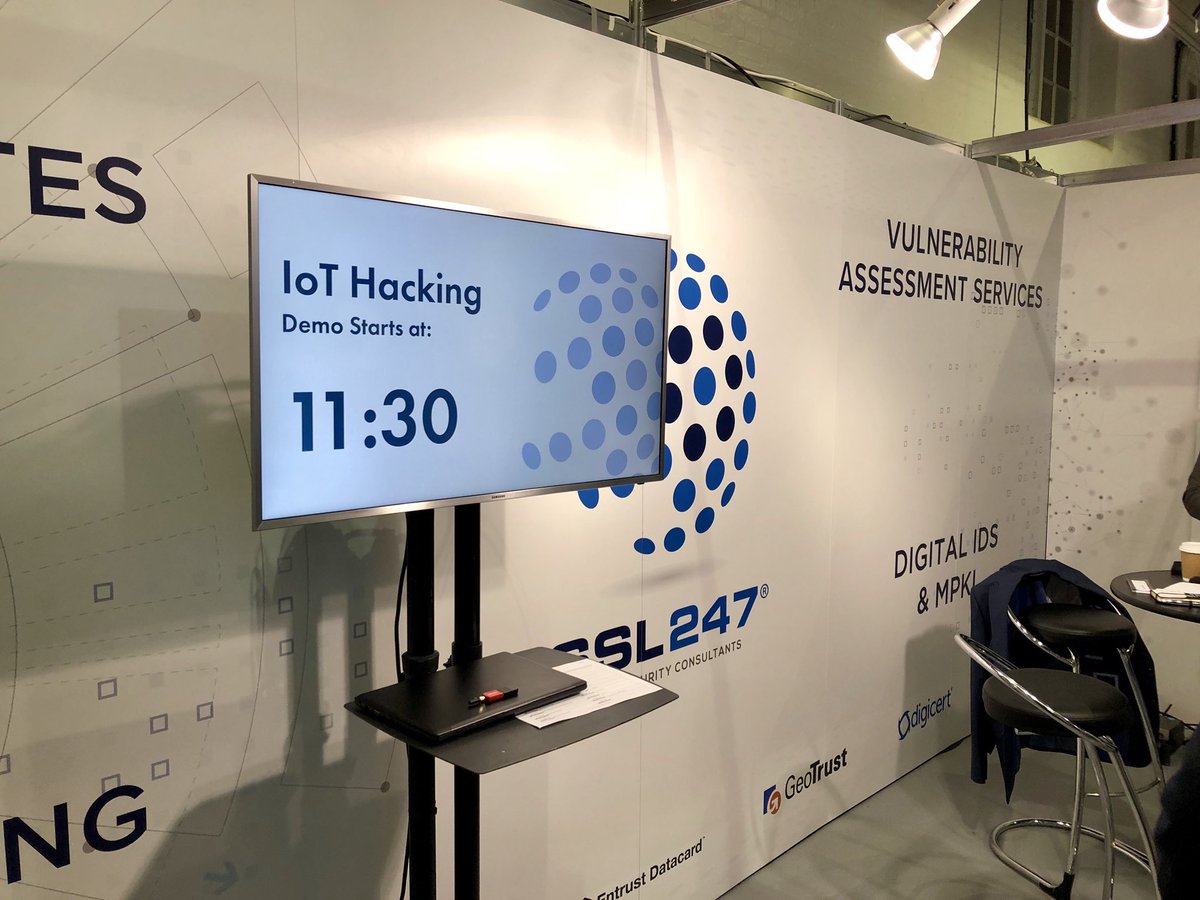 SSL247's tweet image. 30 min to go for our first demonstration on hacking #IoT devices @Infosecurity - join us at stand J50 #infosec18