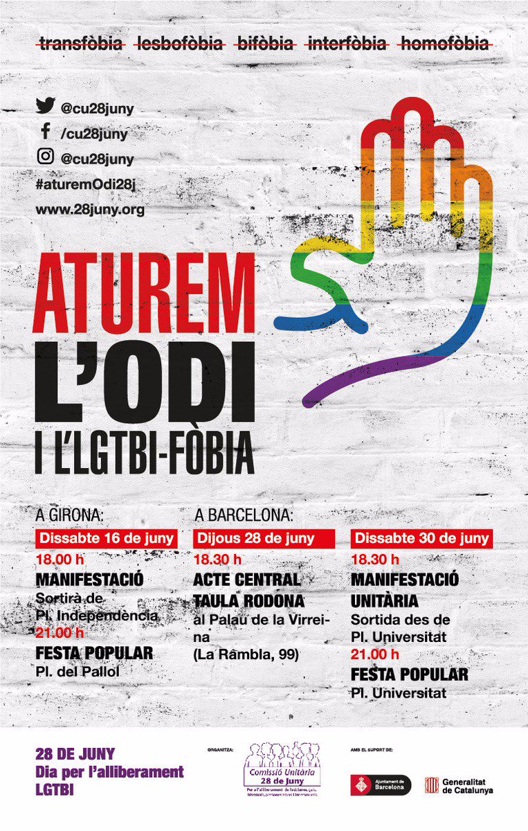 Ja tenim aquí el cartell de la #Mani28J Apunteu-vos les dates ✊ Ens trobem als carrers per defensar els nostres drets #AturemOdi28