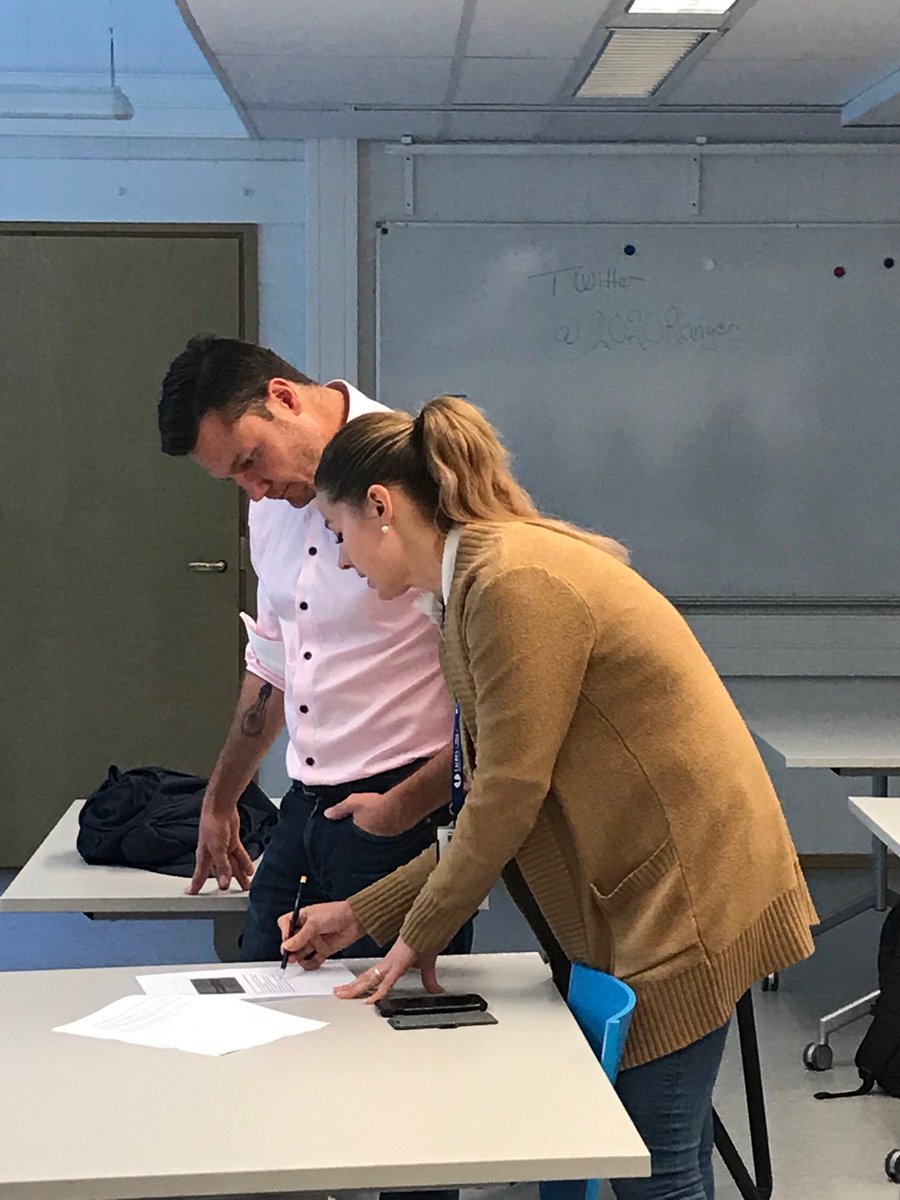 SannaJu's tweet image. Final preparations, trainers @ellunorva @PasiHario for the training #CertifiedProjectManager @Laurea_RDI