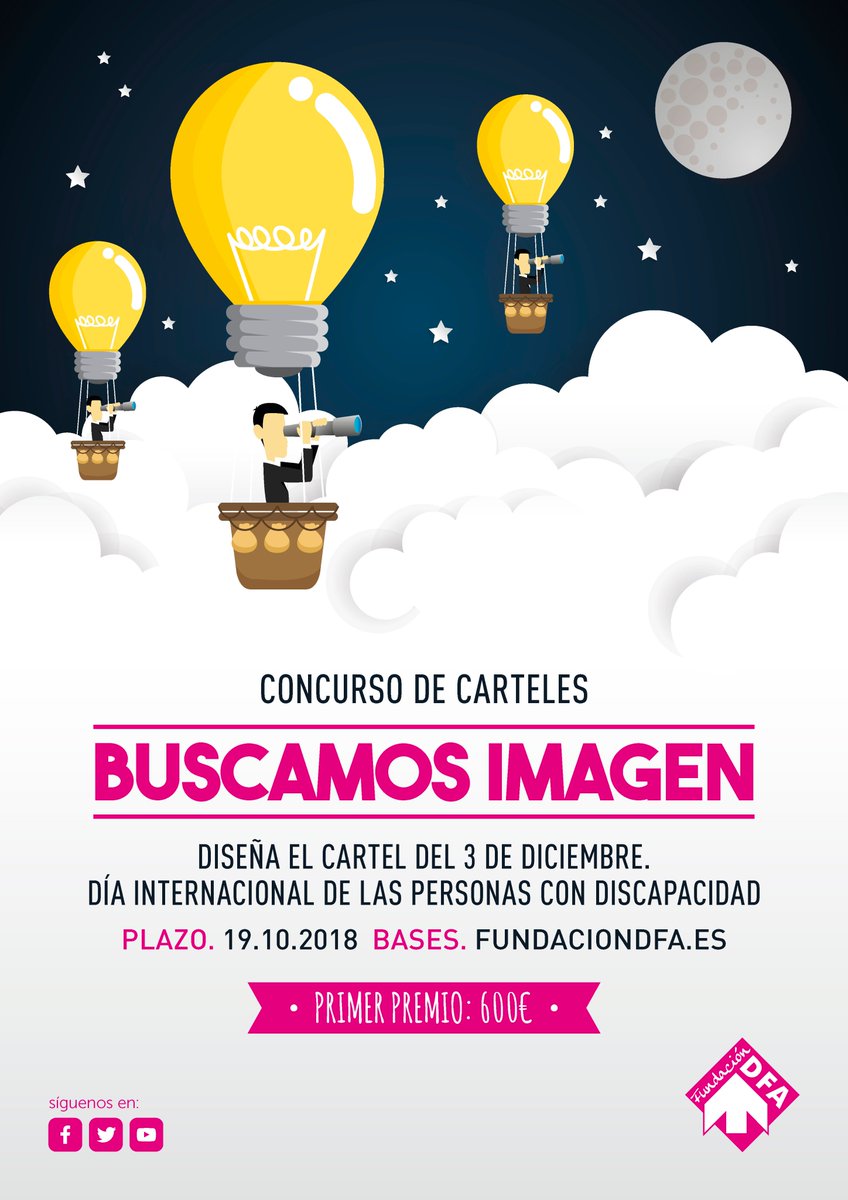 FundacionDfa's tweet photo. ¡¡Ya lo tenemos aquí!! XII edición de Concurso #Carteles #BuscamosImagen #DiseñoGrafico #Ilustracion #Fotografia Además de los premios, el cartel ganador será imagen de #3D #DíaPersonasconDiscapacidad ¡¡Anímate y participa!! 🙂 Toda la info en https://t.co/fvNEyIYIqV https://t.co/LWdbewZCZ1