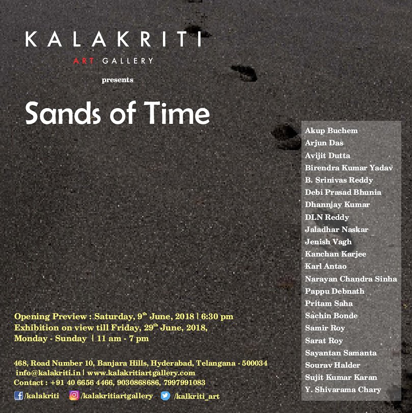 Kalakriti_Art's tweet photo. Art lovers in the city of #hyderabad do not miss out on an opportunity to join us for the #openingpreview of our new show 'Sands of Time' by artists #Akupbuchem #DLNreddy & many more artists displaying various #Artworks
On - 9th June | 6:30 pm onwards at Kalakriti Art Gallery https://t.co/tcySp9ipXy