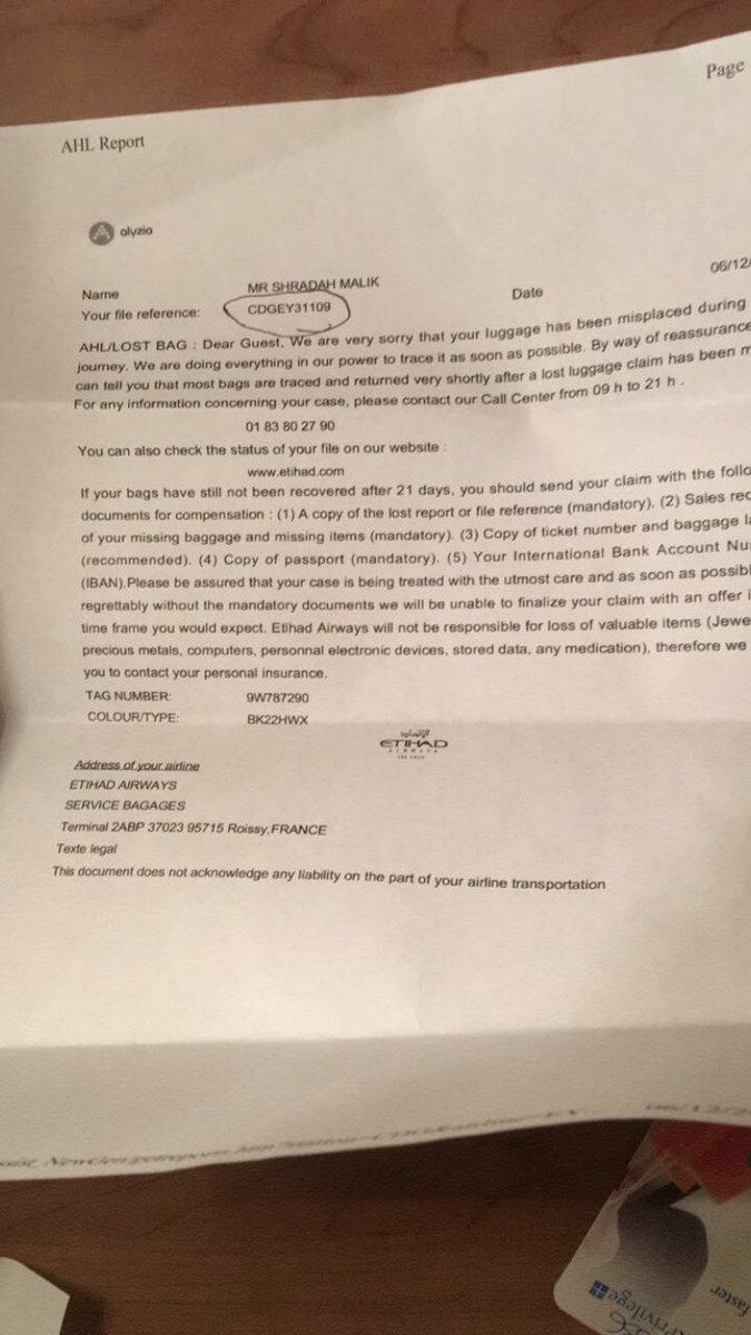 ShradhaMalik's tweet photo. This complaint was filed on 6th Dec 2017! No help from @EtihadAirways till now!! I have been receiving vague emails with no help &amp; solution! https://t.co/al3USfjgtW