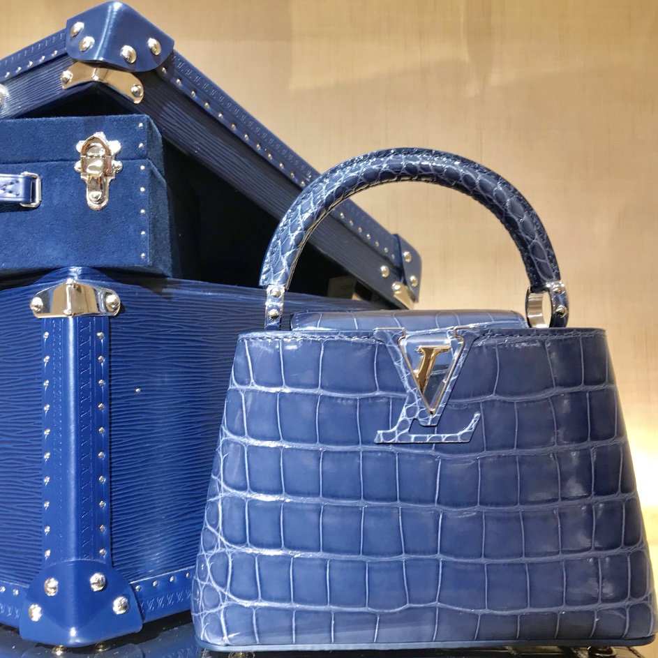 Pacific Place Mall Jakarta on X: That blue is legendary! Stunning crocodile  skin Capucines Mini in exclusive color, Blue Ocean #LouisVuitton   / X
