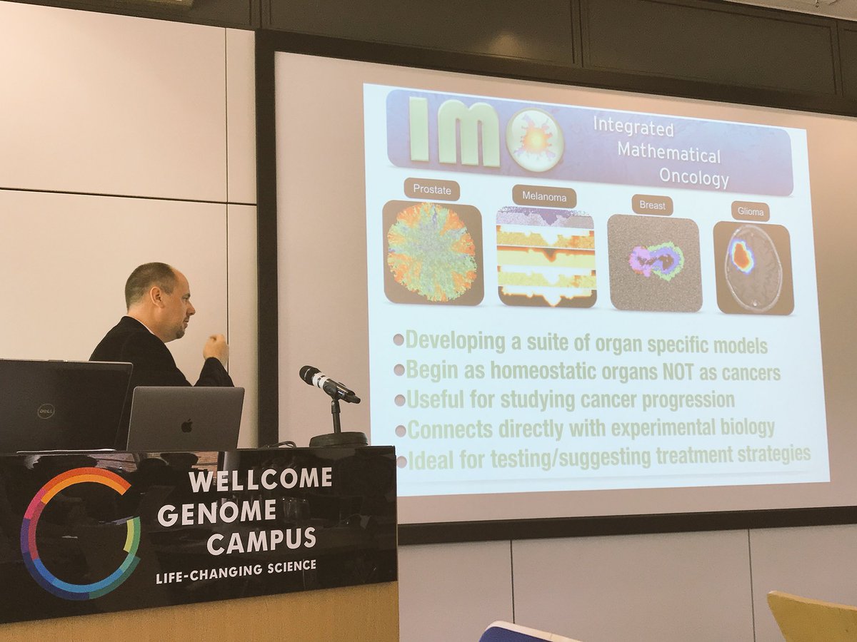 mathoncbro's tweet photo. Emphasizing the importance of modeling homeostatic regulatory functions, @ara_anderson presents a showcase of hybrid cellular automata models in the skin and prostate #mathonco #EBECancer18 https://t.co/tqizzWTAES