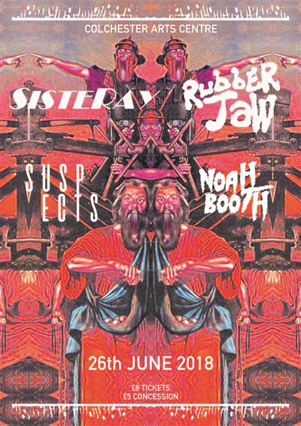 sisterayuk's tweet photo. The only way is Essex...

26.06 | @ColchesterArts

w/ #RubberJaw / @bandsuspects / @nandosfor_noah

🎟 https://t.co/i1P6qAf4Au 

14 + to attend unaccompanied, under 14's can come if accompanied by someone aged 18 or over https://t.co/Chxjh2q5KU