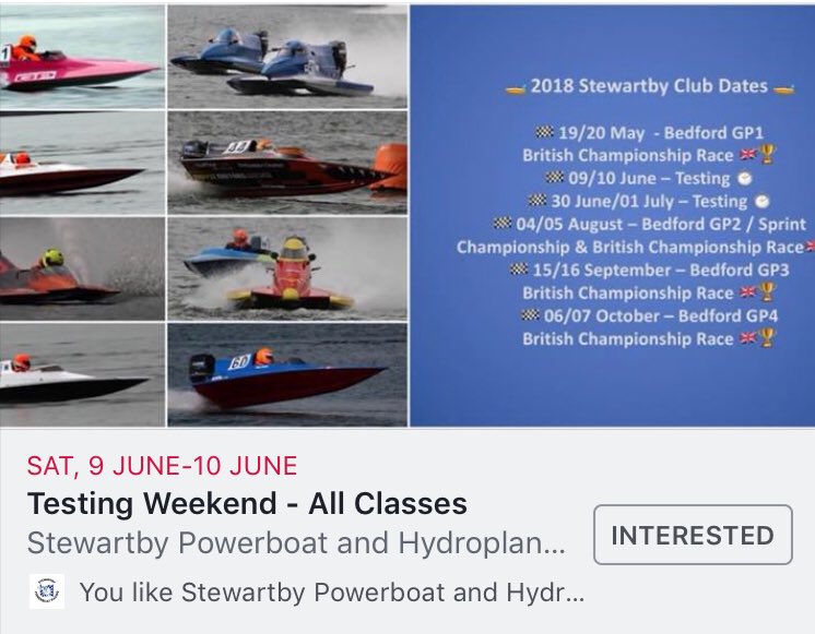 Stewartbypower's tweet photo. *** Don’t forget this weekend 9/10 June - 2 full days of testing *** All classes. Drivers briefing approx 9.45 both days. Usual facilities - pits open from early Friday evening.See you there 👍🚤🏁 #powerboatracing #stewartbypowerboat https://t.co/JJ1UiGrhRL