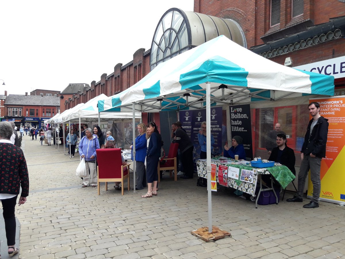 Showing off our services, volunteering opportunities and painting pebbles for #VolunteersWeek <a href="/voldhamtameside/">VC Oldham & Tameside</a> @GroundworkBBOR