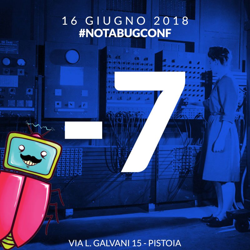 notabugconf's tweet image. Manca solo una settimana!
Hai visto il programma evento ?
Scoprilo su ⤵️
notabugconf.it

Prendi il tuo biglietto 🥑 notabugconf.eventbrite.it

Ci vediamo il 16 Giugno

Vi ricordiamo l'hashtag ufficiale
#notabugconf