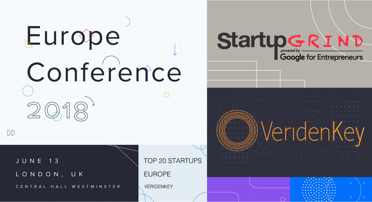 VeridenKey's tweet photo. @VeridenKey has been selected as Top 20 Startups Europe by @StartupGrind powered by @Google! In celebration, we are giving one free ticket away, check out the post linked https://t.co/YS2g034PLT #tech #startup #blockchain #identity #govtech #regtech https://t.co/rj3dTaf9Ri