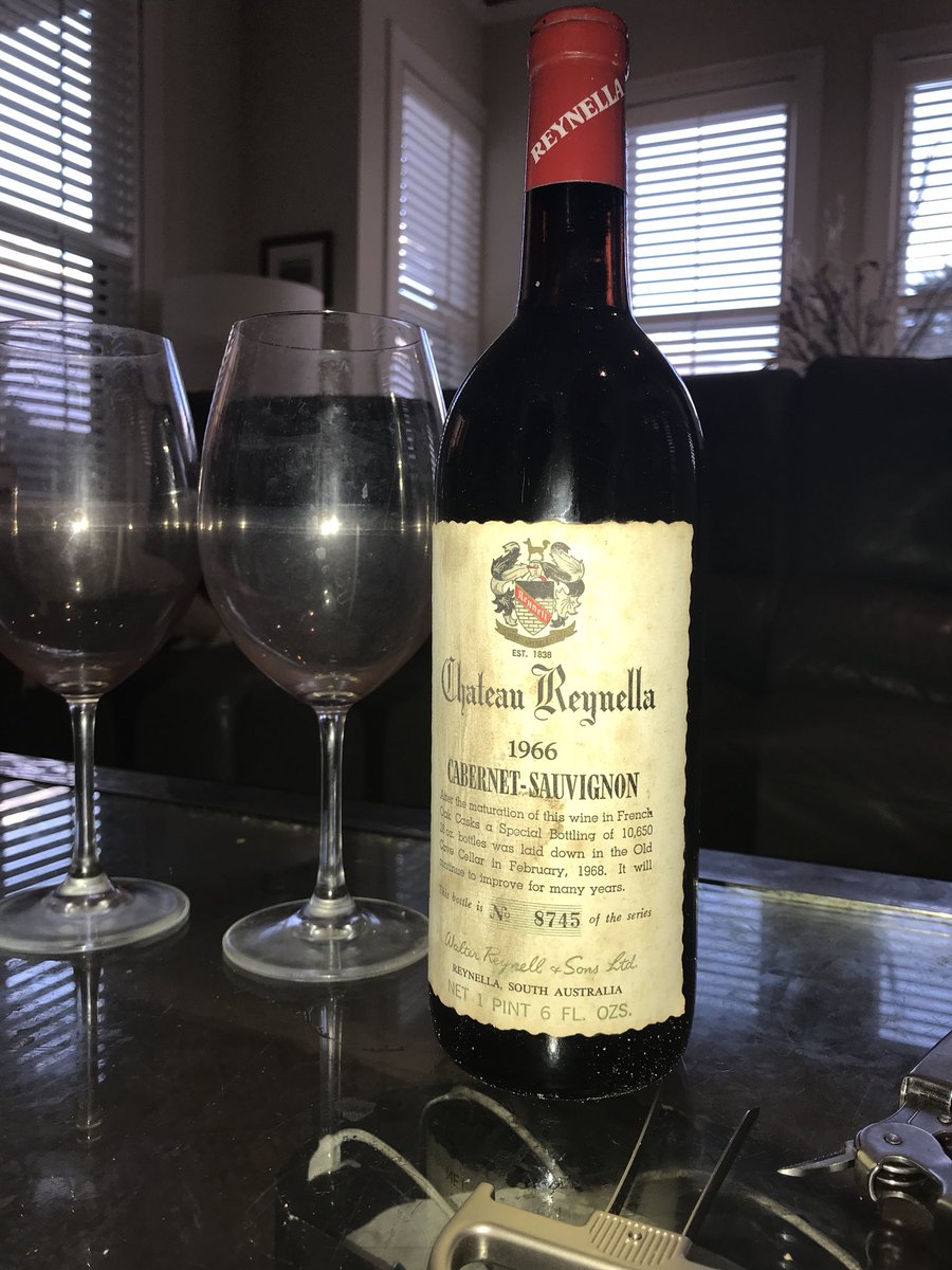 Wow.Wow.Wow. Drinking an Australian icon tonight.Top top top example of aged Australian wine. Absolutely stratospheric.. Thank you Ch. Reynella