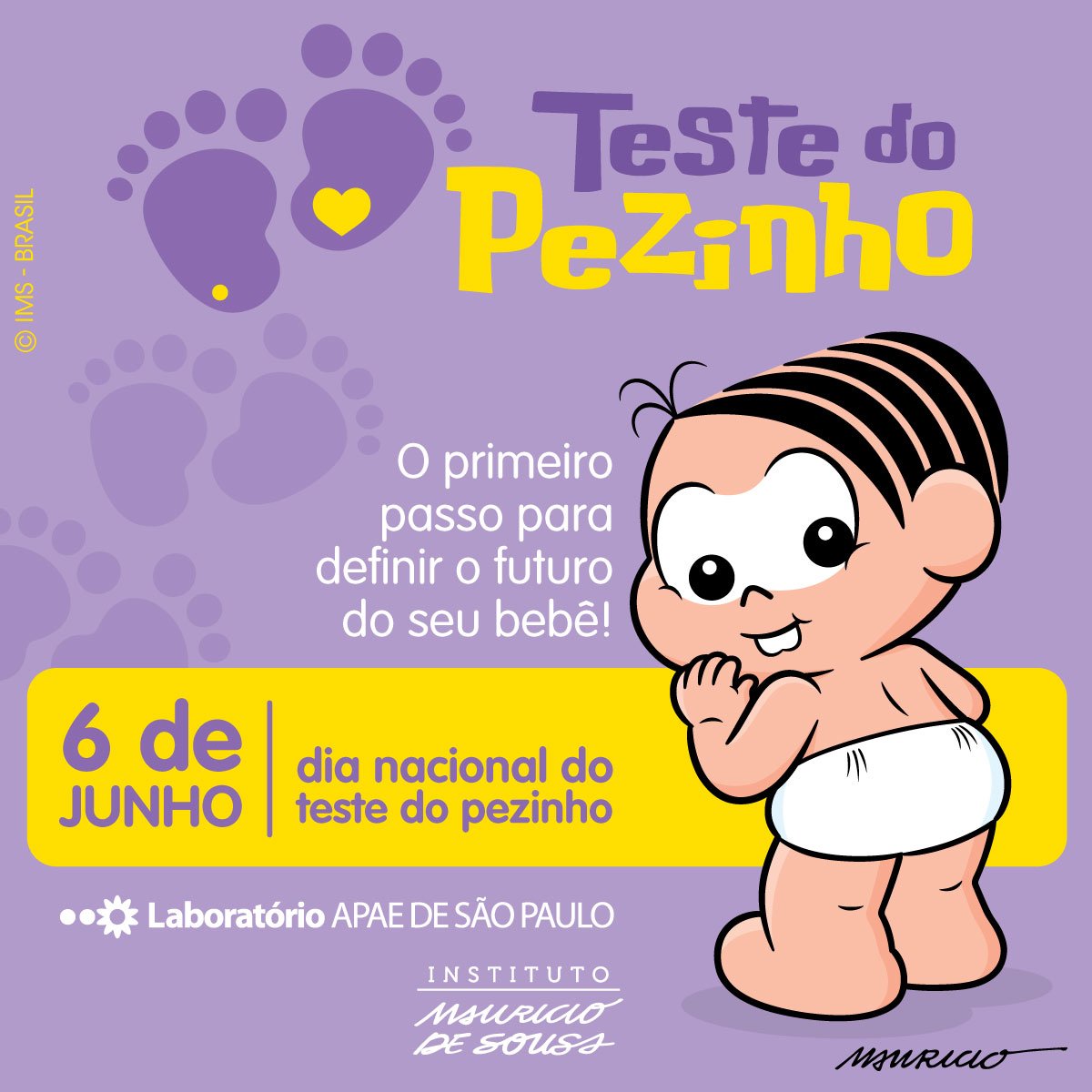 institutomsousa's tweet photo. Para que serve o Teste do Pezinho? A @unisertbrasil e a @apaedesaopaulo trazem a campanha Junho Lilás para destacar a importância do exame, que é rápido, gratuito, obrigatório e detecta doenças antes de os sintomas aparecerem. Vista-se de lilás.Acesse: https://t.co/kLLDcXAWCt https://t.co/OU6aONlKjJ