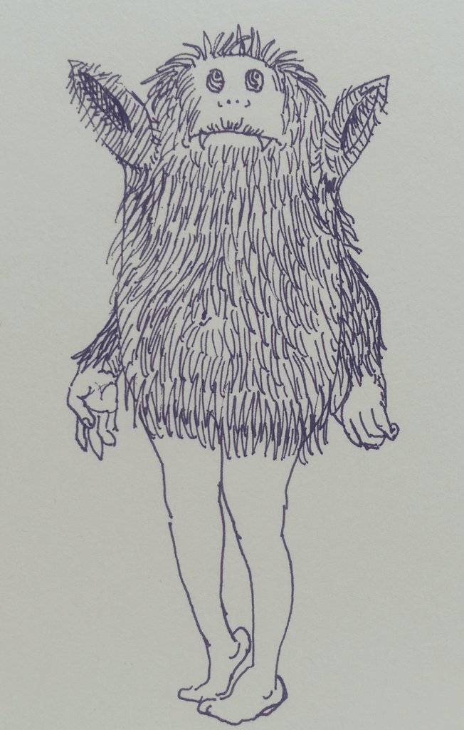 コ ヤ マ イッ セ ー けむくじゃらなキャラ出来た イラスト ペン画 コ ヤ マ イッ セ ー けむくじゃらなキャラ出来た イラスト ペン画