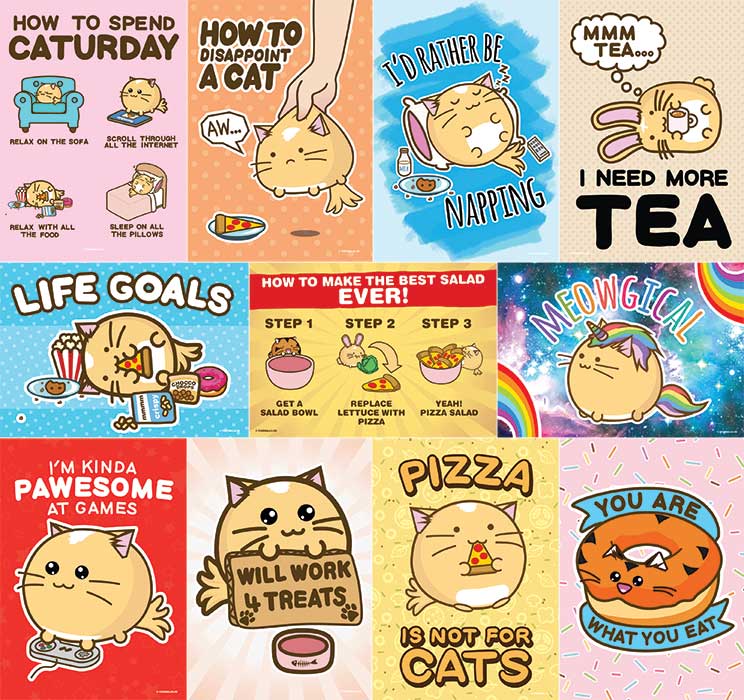 fuzzballs's tweet photo. Been working on some new prints &amp; some updates of old ones. What do you think? #poster #cuteposter #kawaii #catposter #positive #inspirationalposters #fuzzballs #catbrand #independentartist #prints #funnyprint #cuteness #wallart #catsofinstagram #instacat #posterdesign #posterart https://t.co/NbgK9XJQ40
