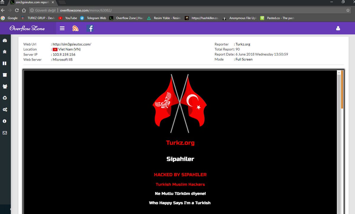 CyberCodeTurkz's tweet photo. 4 site hacked hainlere rahat yok.!
Ekip arkadaşım xxleon27'ye teşekkür ederim.
#turkz #sipahiler #turkzgrup
Zoneler;
https://t.co/2v9MVppSAg
https://t.co/p234UZNXNB
https://t.co/dvJJyuJmly
https://t.co/UK97qy9125 https://t.co/Q5Vjn8UzOj