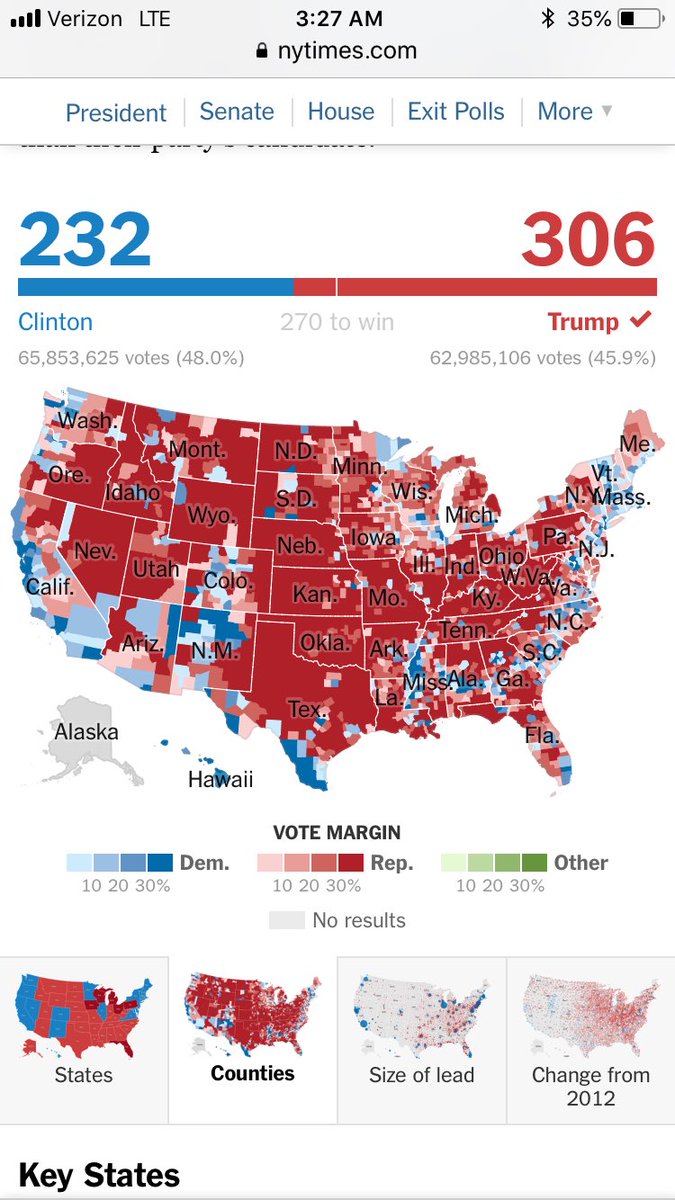 yodameister's tweet photo. This called s super majority. Clinton got LA County and New York - the rest of America said FU to Hillary. Suck it up #libersls. Check the unemployment today. https://t.co/XHs0hLmpIp